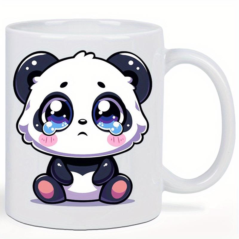 Tailorly White Ceramic 11 oz Mug - Adorable Crying Baby Panda With Large Glistening Blue Teary Eyes Panda