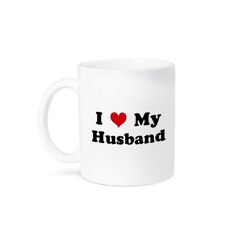 Tailorly White Ceramic 11 oz Mug - I My Husband Simple Red Heart Centered On Clean Texture Mug