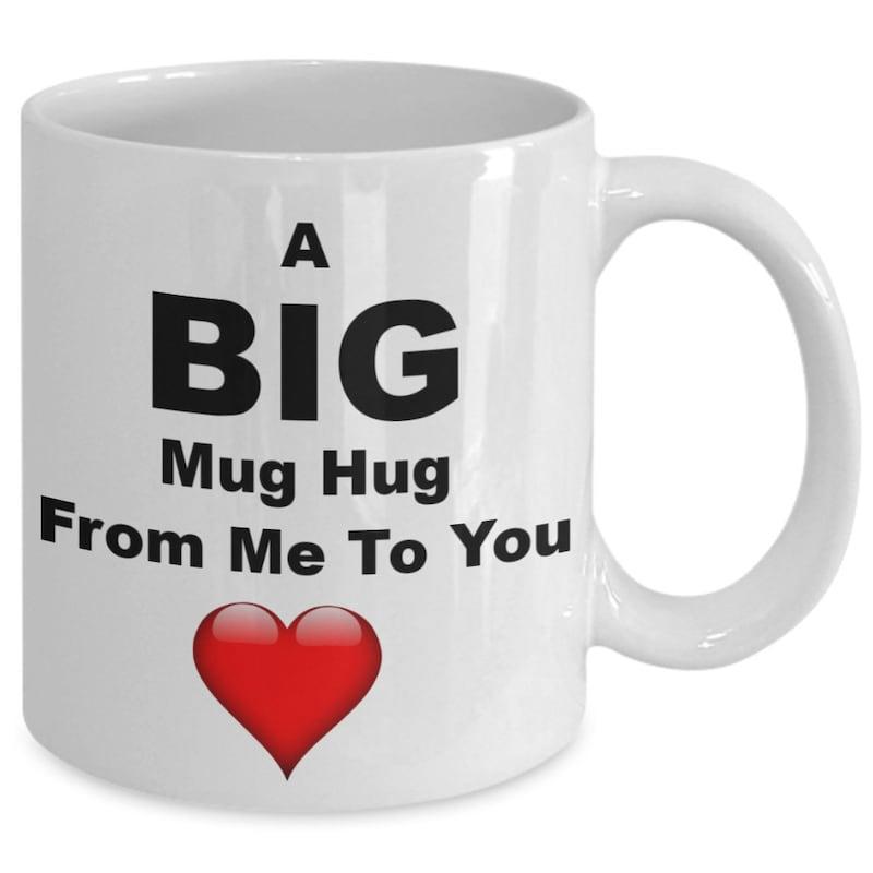 Tailorly White Ceramic 11 oz Mug - A Big Mug Hug From Me To You Simple Glossy Red Pattern Featuring A Bold Heart