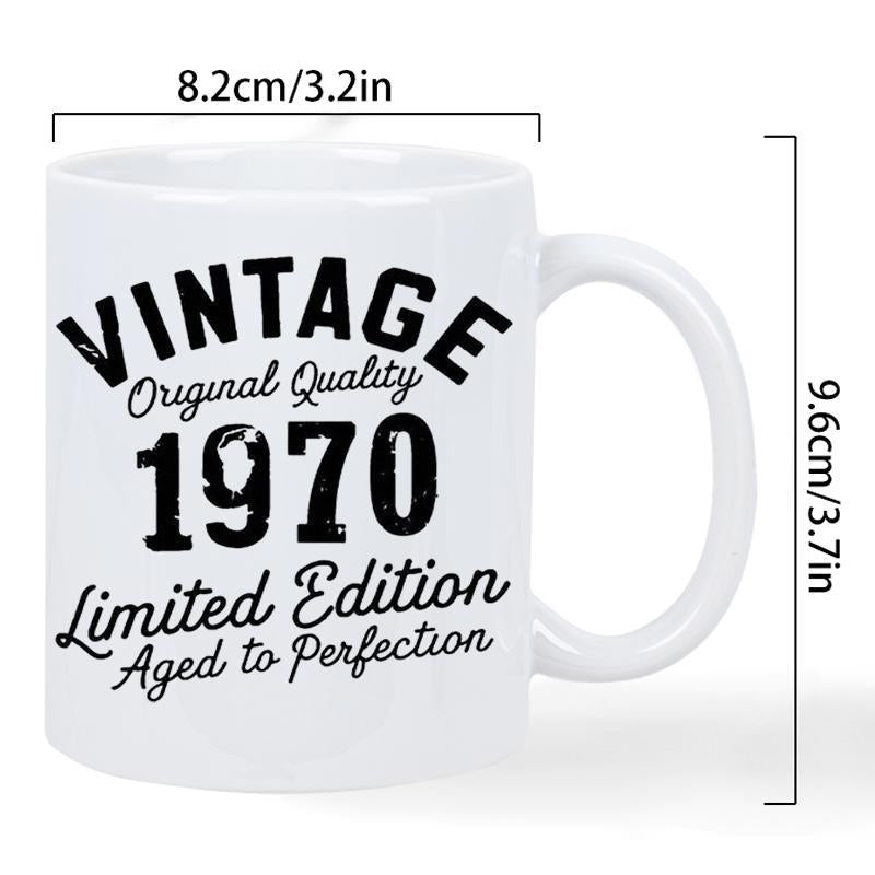 Tailorly White Ceramic 11 oz Mug - Vintage Original Quality 1970 Limited Edition Aged To Perfection Distressed Typography With Elegant Script Accents Featured On A