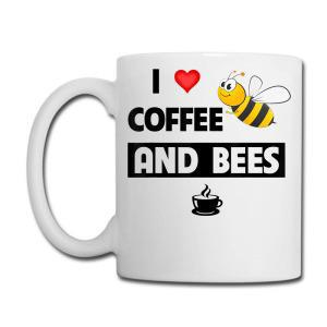 Tailorly White Ceramic 11 oz Mug - I Coffee And Bees Cute Smiling Cartoon Bumblebee Flying Near A Small Steaming Morning Cup Bee