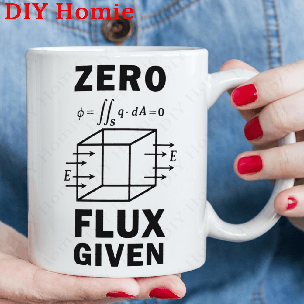 Tailorly White Ceramic 11 oz Mug - Zero Flux Given Scientific Physics Diagram Showing A Transparent Geometric Lines Cube
