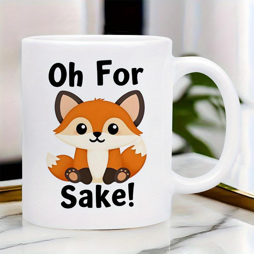 Tailorly White Ceramic 11 oz Mug - Oh For Sake Adorable Small Forest Animal Sitting Peacefully On Clean Surface Fox
