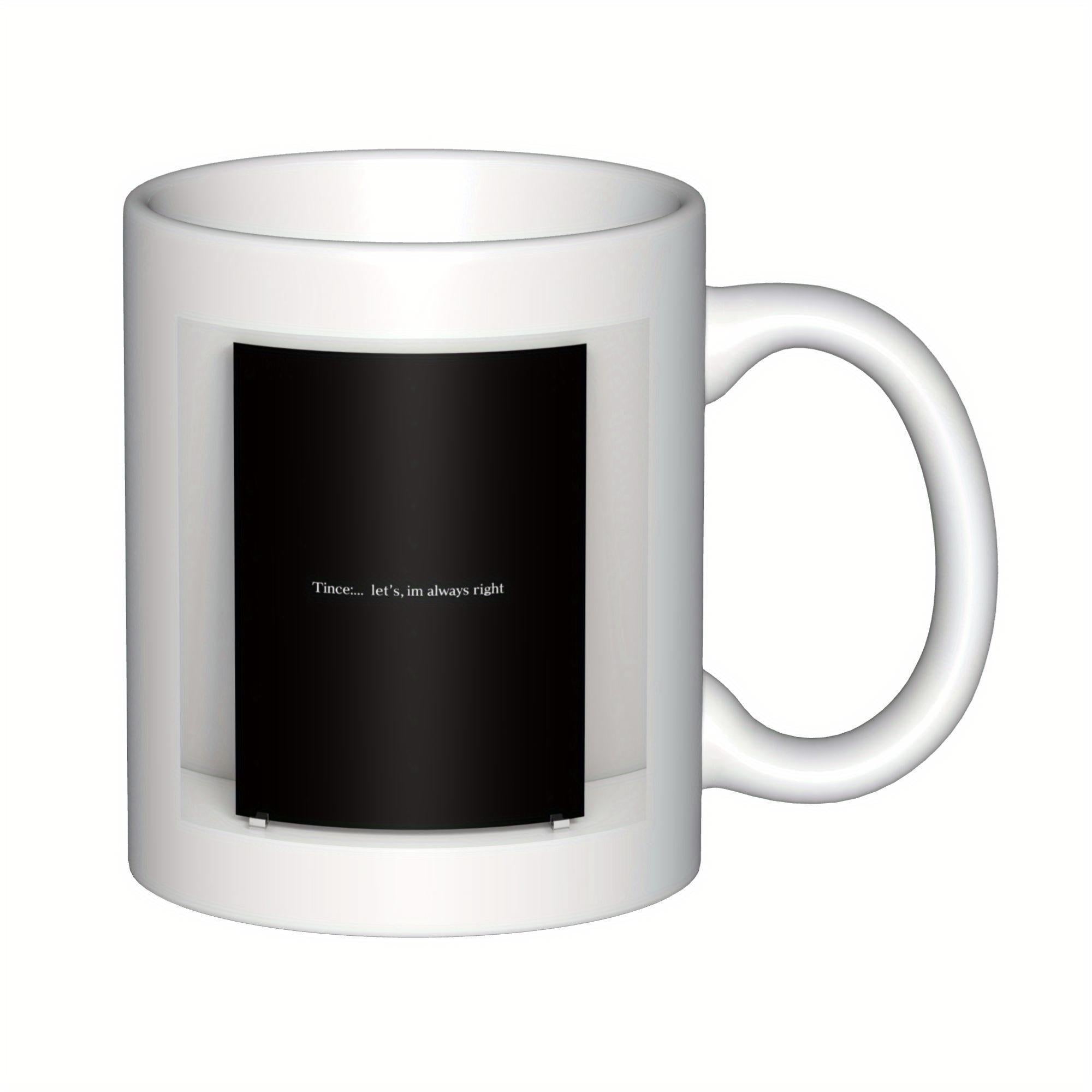 Tailorly White Ceramic 11 oz Mug - Mom Is Always Right Modern Minimalist Style Featuring A Bold Solid Black Rectangular Background Mug
