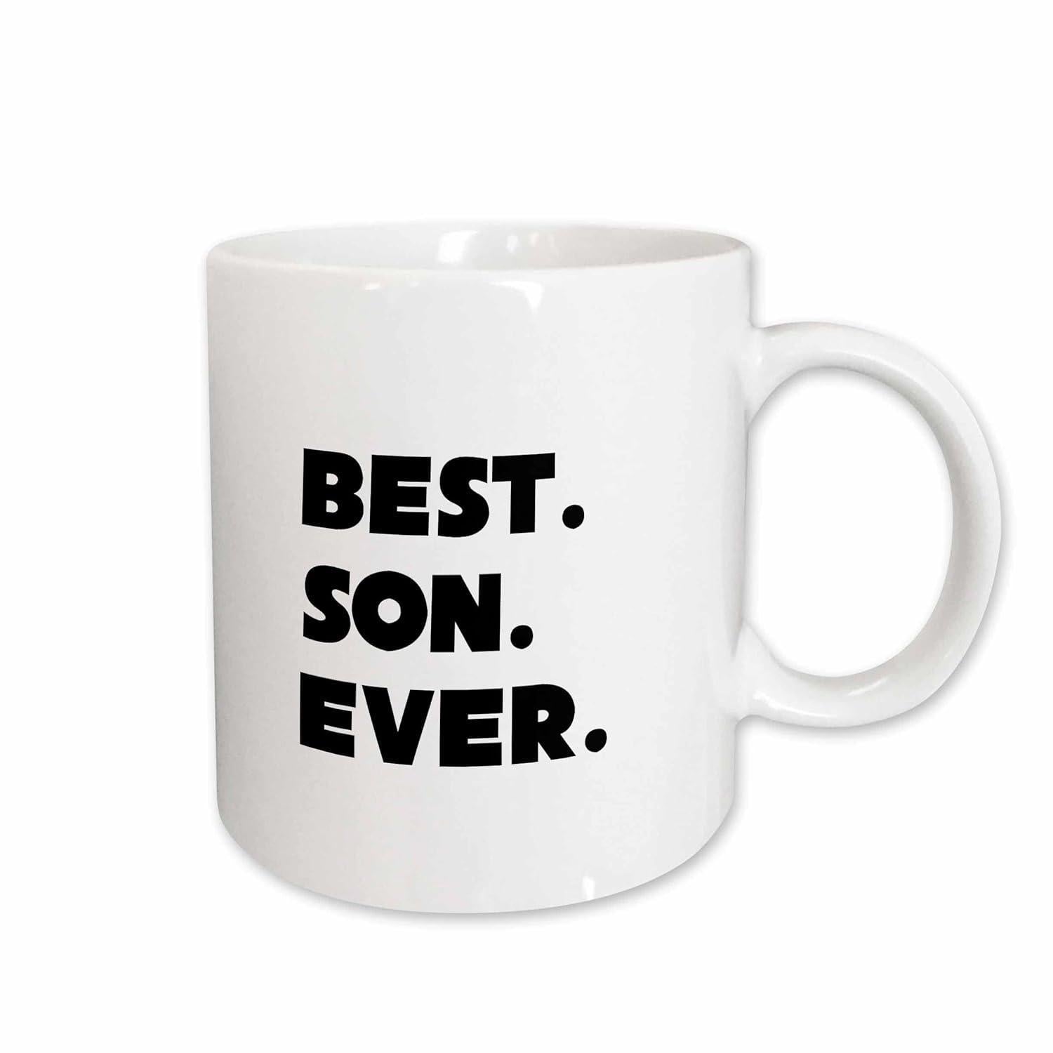 Tailorly White Ceramic 11 oz Mug - Best Son Ever Simple Bold Black Typography On A Clean Minimalist