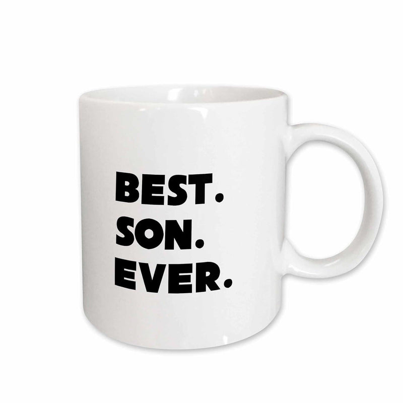 Tailorly White Ceramic 11 oz Mug - Best Son Ever Simple Bold Black Typography On A Clean Minimalist