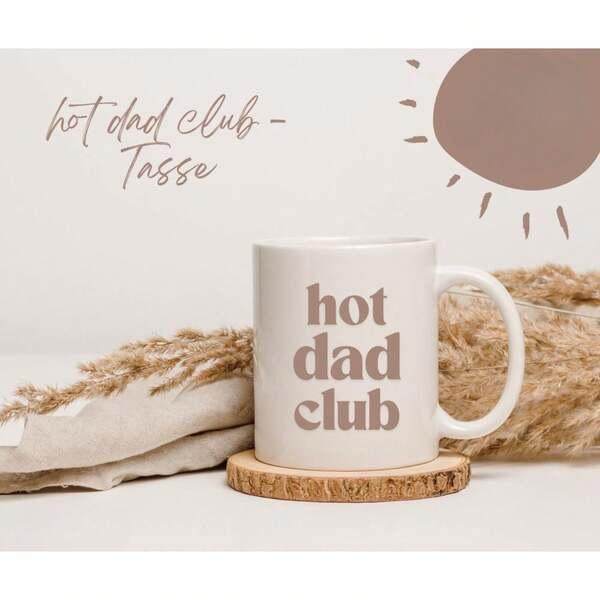 Tailorly White Ceramic 11 oz Mug - Hot Dad Club Minimalist Featuring Bold Retro Brown Typography Mug
