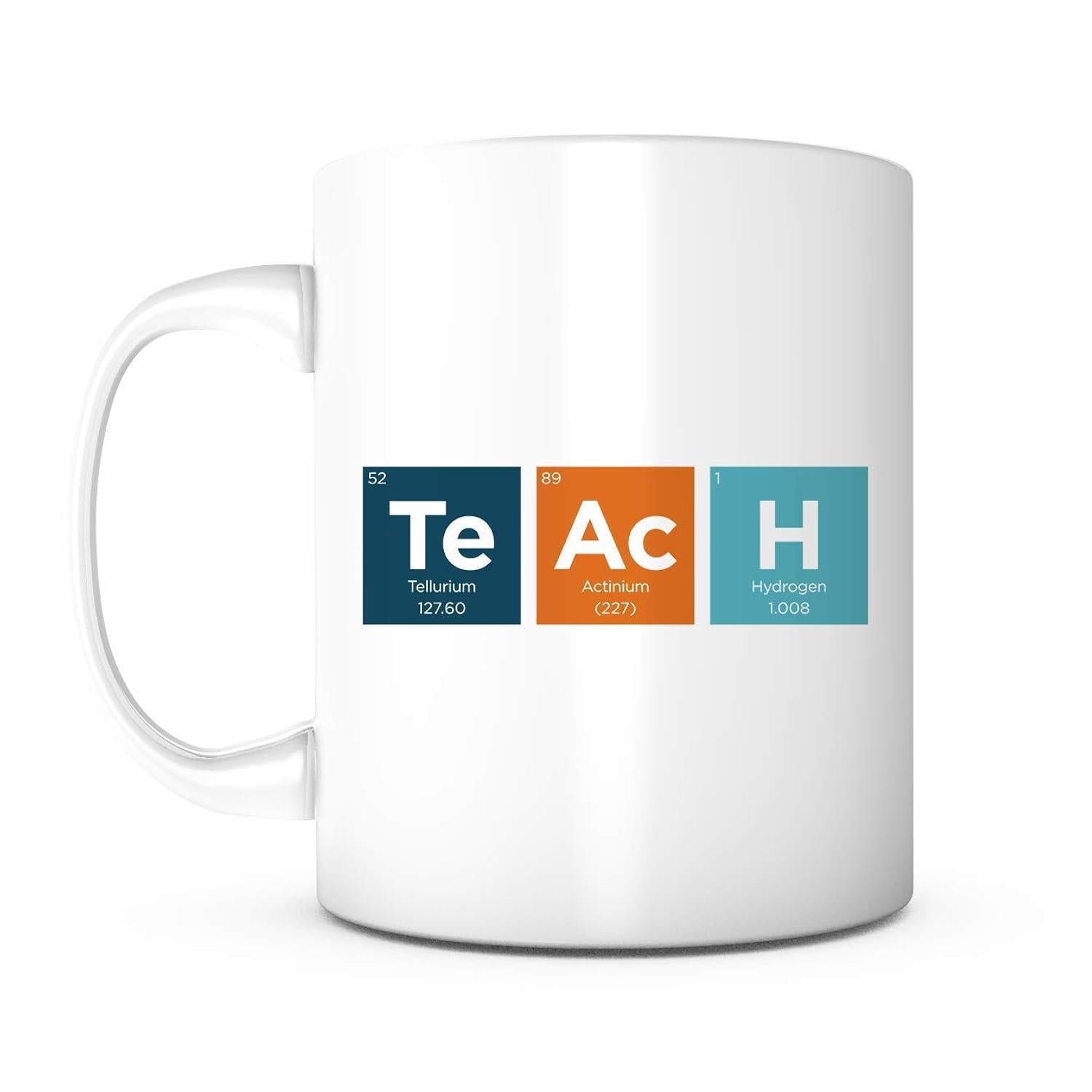 Tailorly White Ceramic 11 oz Mug - Teach Science Periodic Table Style Blocks In Colorful Vibrant Tones Elements