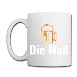 Tailorly White Ceramic 11 oz Mug - Minimalist Orange Line Art Of A Cold Foamy Refreshing Beverage Beer Mug