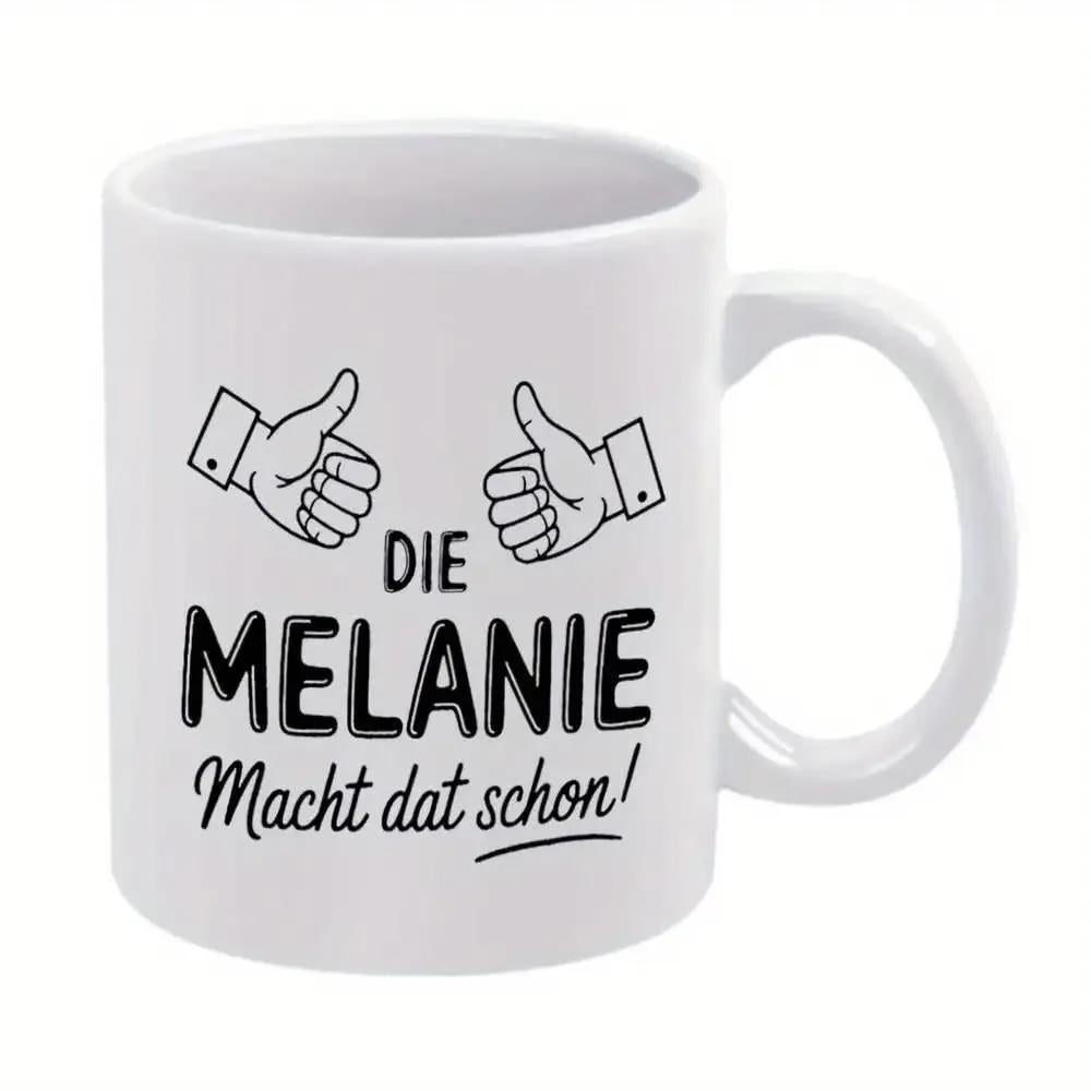 Tailorly White Ceramic 11 oz Mug - Two Minimalist Line Drawing Hands With Thumbs Up Gestures For Encouragement Hands