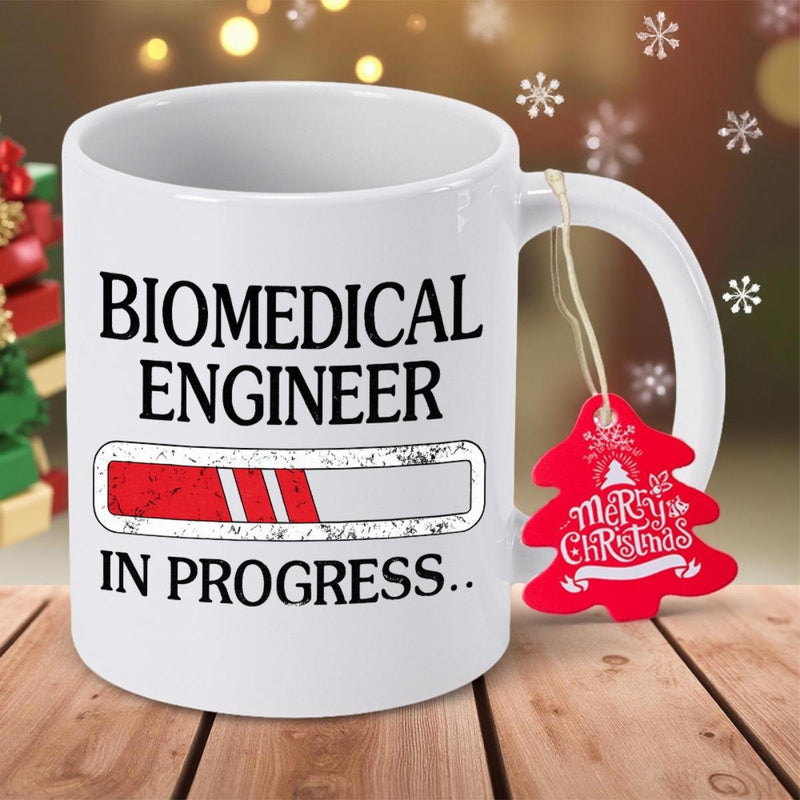 Tailorly White Ceramic 11 oz Mug - Biomedical Engineer In Progress Ceramic White Vessel Featuring A Red Loading Progress Bar Concept Mug