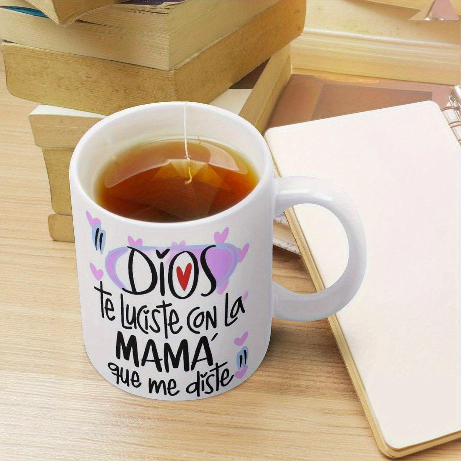 Tailorly White Ceramic 11 oz Mug - Artistic Handwritten Script Surrounded By Small Hearts And Vibrant Color Splashes Design