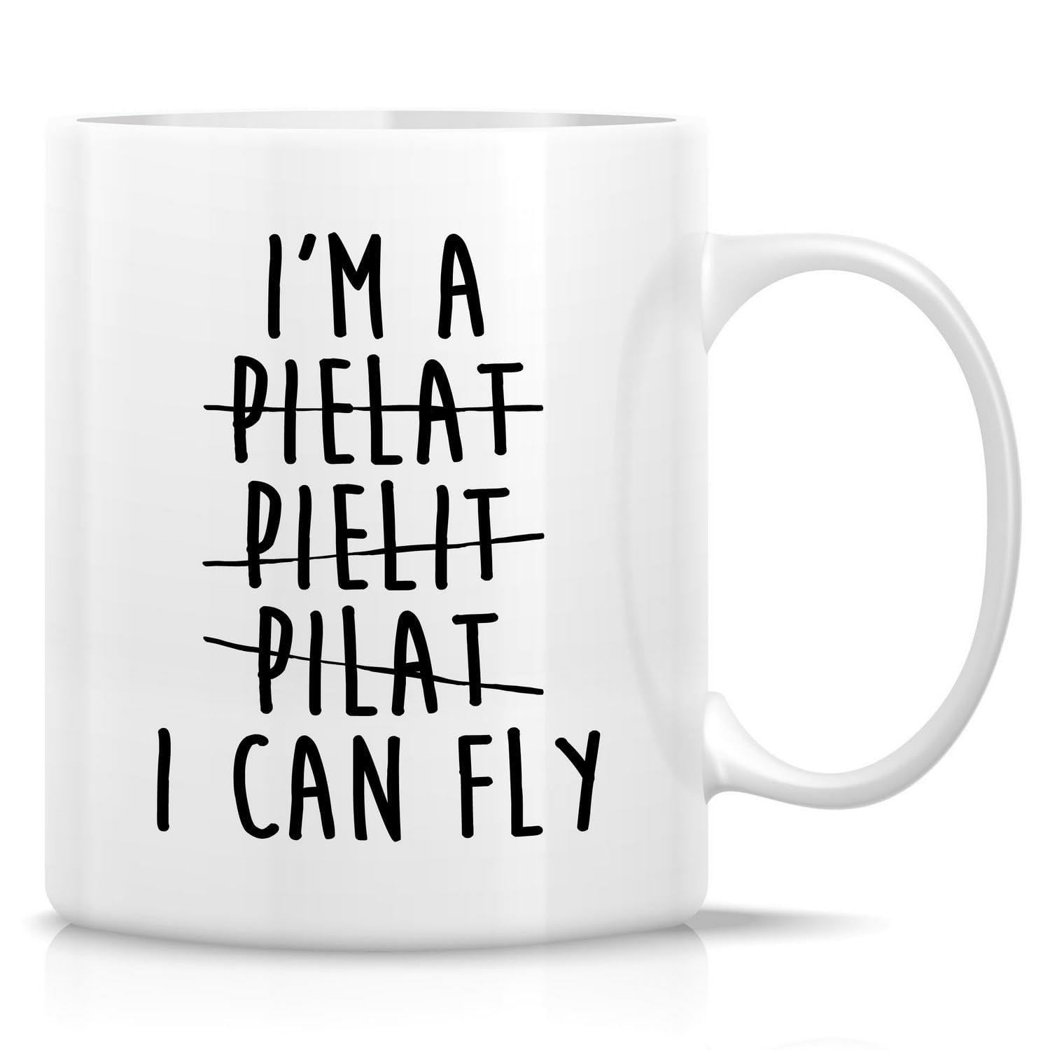Tailorly White Ceramic 11 oz Mug - Im A Pielat Pielit Pilat I Can Fly Minimalist Bold Typography Set Against A Smooth Clean White Background Mug