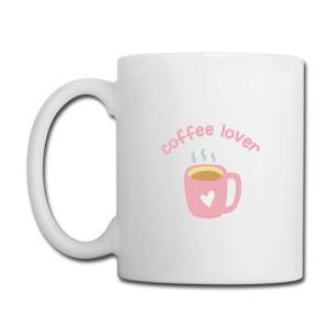 Tailorly White Ceramic 11 oz Mug - Coffee Lover Cute Pink Steaming Mug With White Heart On Clean Ceramic Surface Mug