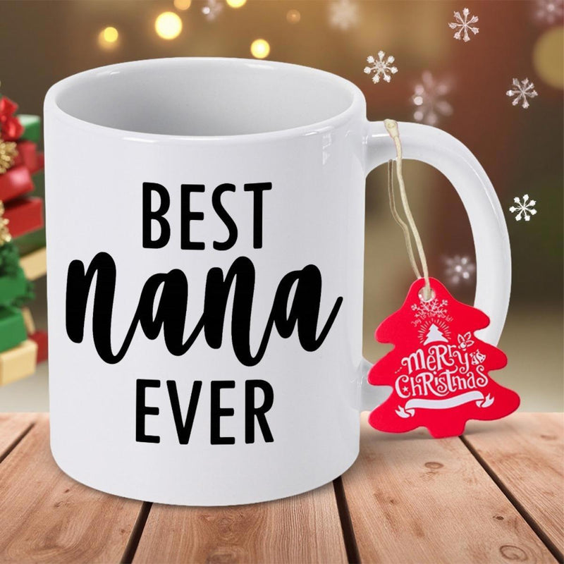 Tailorly White Ceramic 11 oz Mug - Best Nana Ever Clean Featuring Bold Minimalist Black Typography Mug