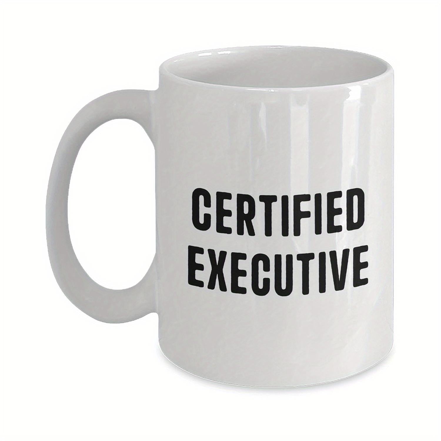 Tailorly White Ceramic 11 oz Mug - Certified Executive Minimalist Bold Typography Styled With Clean Industrial Black Finished Metal Sign