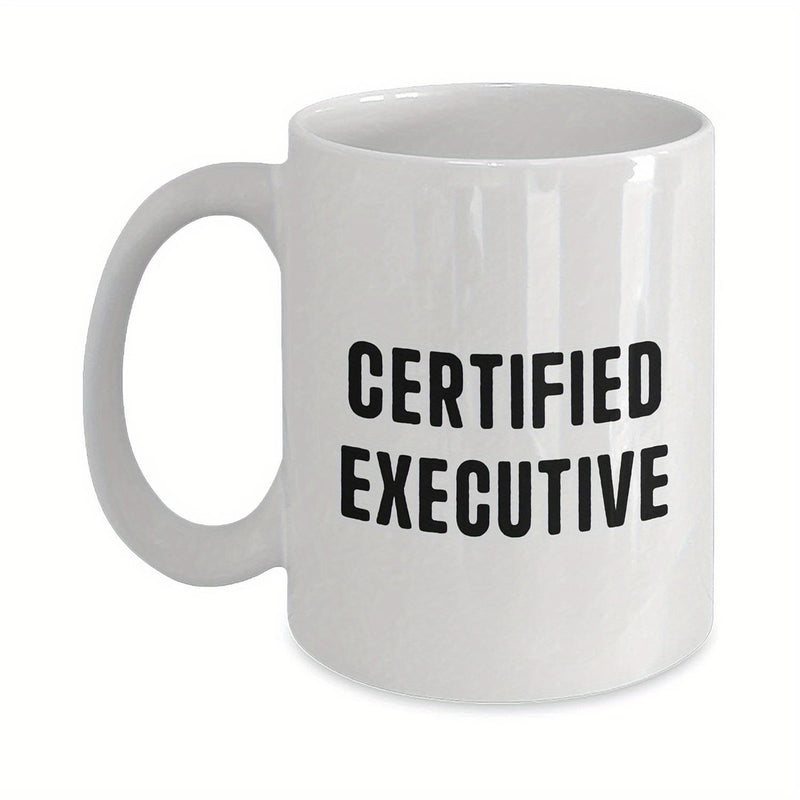 Tailorly White Ceramic 11 oz Mug - Certified Executive Minimalist Bold Typography Styled With Clean Industrial Black Finished Metal Sign