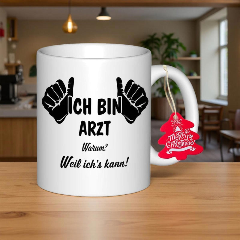 Tailorly White Ceramic 11 oz Mug - Two Black Silhouetted Hands Giving A Positive Thumbs Up Gesture Hands