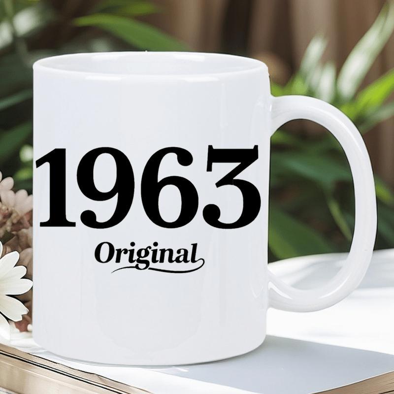 Tailorly White Ceramic 11 oz Mug - 1963 Original Minimalist White Ceramic Featuring Bold Vintage Black Text And Elegant Script Mug