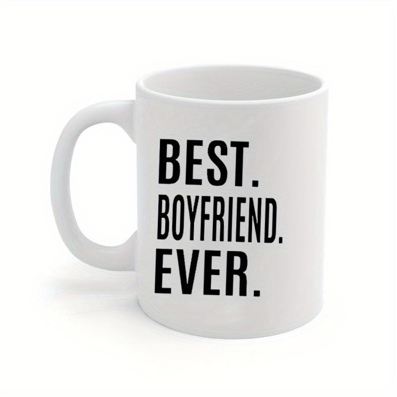 Tailorly White Ceramic 11 oz Mug - Best Boyfriend Ever Simple Minimalist Polished With Bold Black Lettering Mug