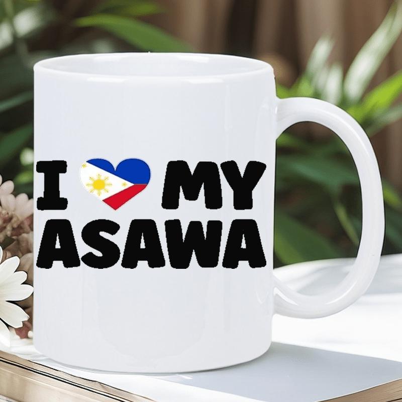 Tailorly White Ceramic 11 oz Mug - I My Vibrant Heart Shape Featuring Philippine Flag Colors On Ceramic Mug