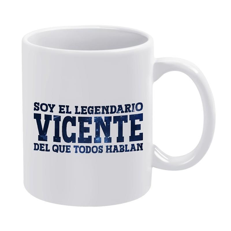 Tailorly White Ceramic 11 oz Mug - Bold Blue Distressed Athletic Style Typography Centered On White Surface Mug