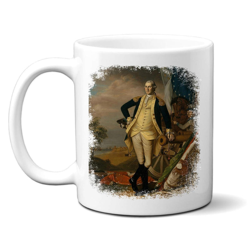 Tailorly White Ceramic 11 oz Mug - Vintage Oil Painting Style Featuring A Valiant Historical Military Officer Portrait