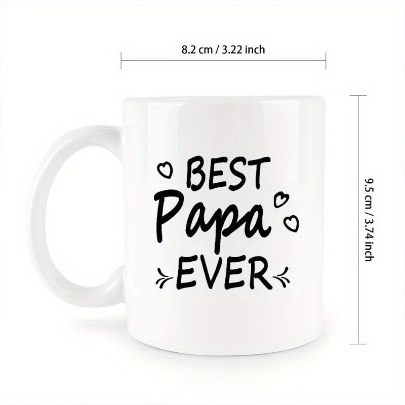Tailorly White Ceramic 11 oz Mug - Best Papa Ever Minimalist Black Text Featuring Decorative Hearts On A Polished White Surface Mug