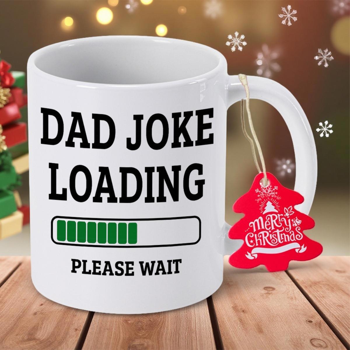 Tailorly White Ceramic 11 oz Mug - Dad Joke Loading Please Wait Minimalist White Ceramic With Digital Progress Bar Loading Iconic Graphic Mug