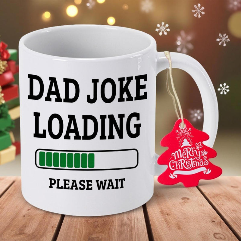 Tailorly White Ceramic 11 oz Mug - Dad Joke Loading Please Wait Minimalist White Ceramic With Digital Progress Bar Loading Iconic Graphic Mug