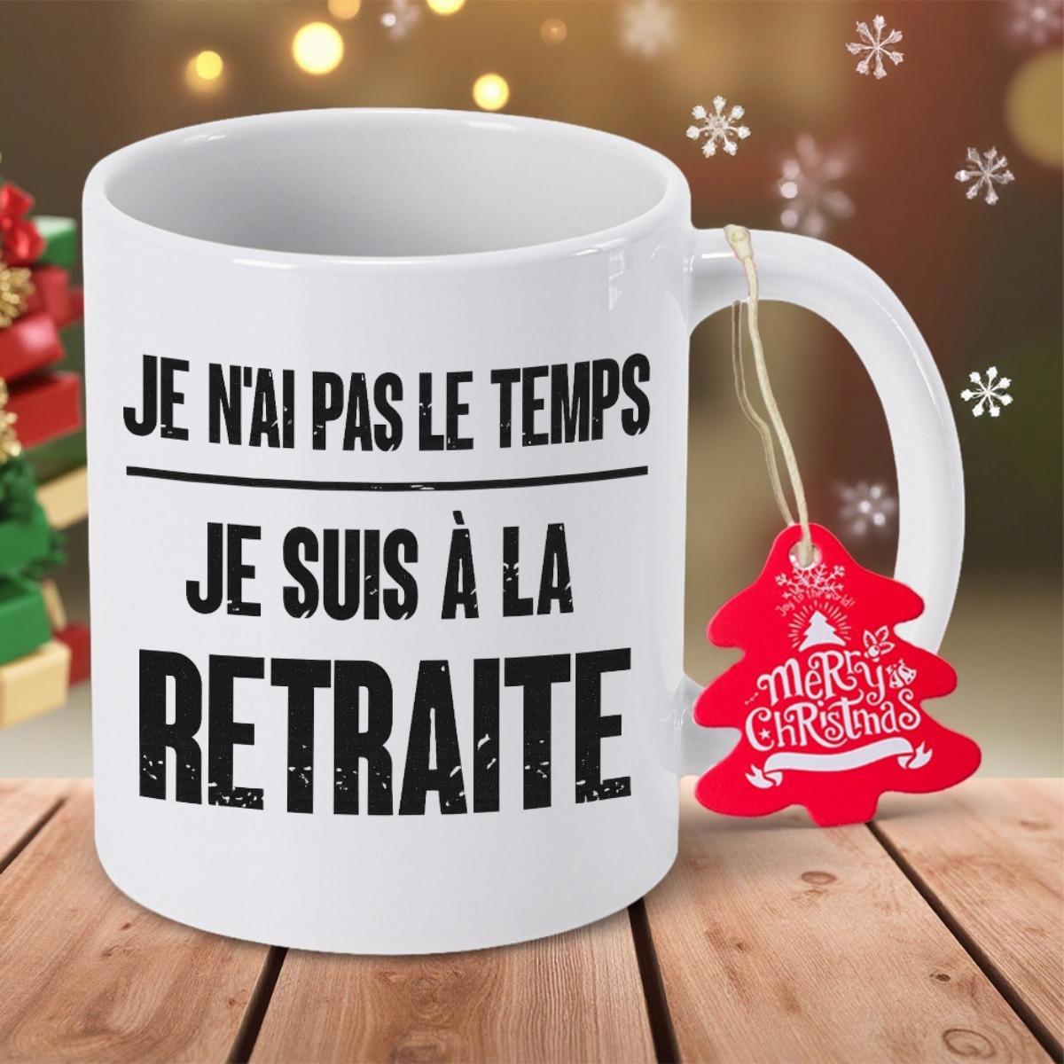 Tailorly White Ceramic 11 oz Mug - Merry Christmas With Red Festive Tree Tag Hanging From Handle Mug