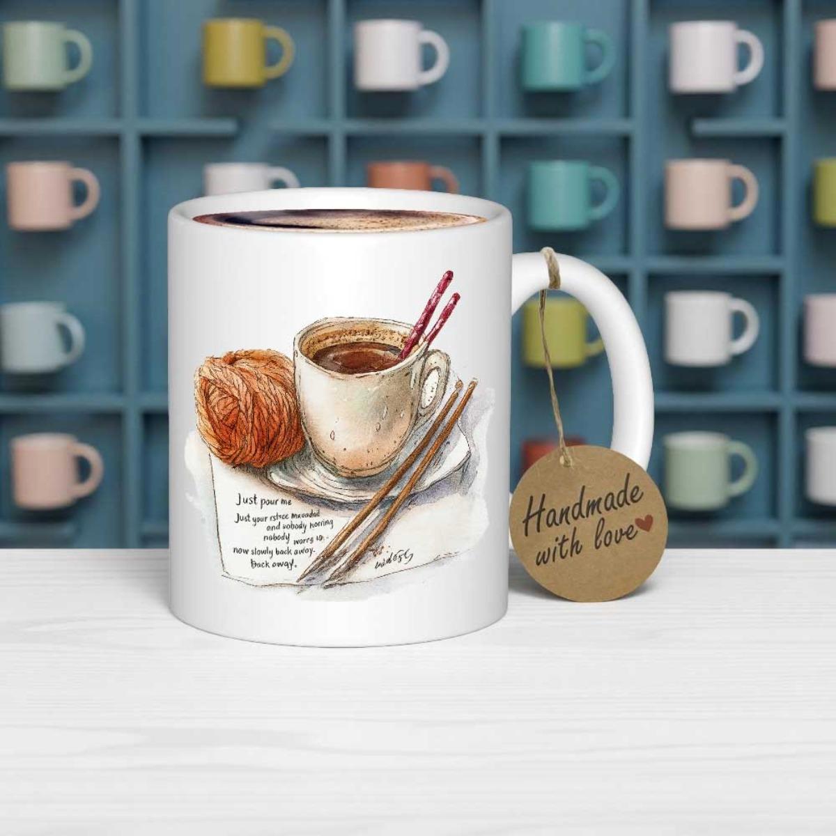 Tailorly White Ceramic 11 oz Mug - Watercolor Style Illustration Featuring Hot Coffee And Fresh Pastry Breakfast Mug