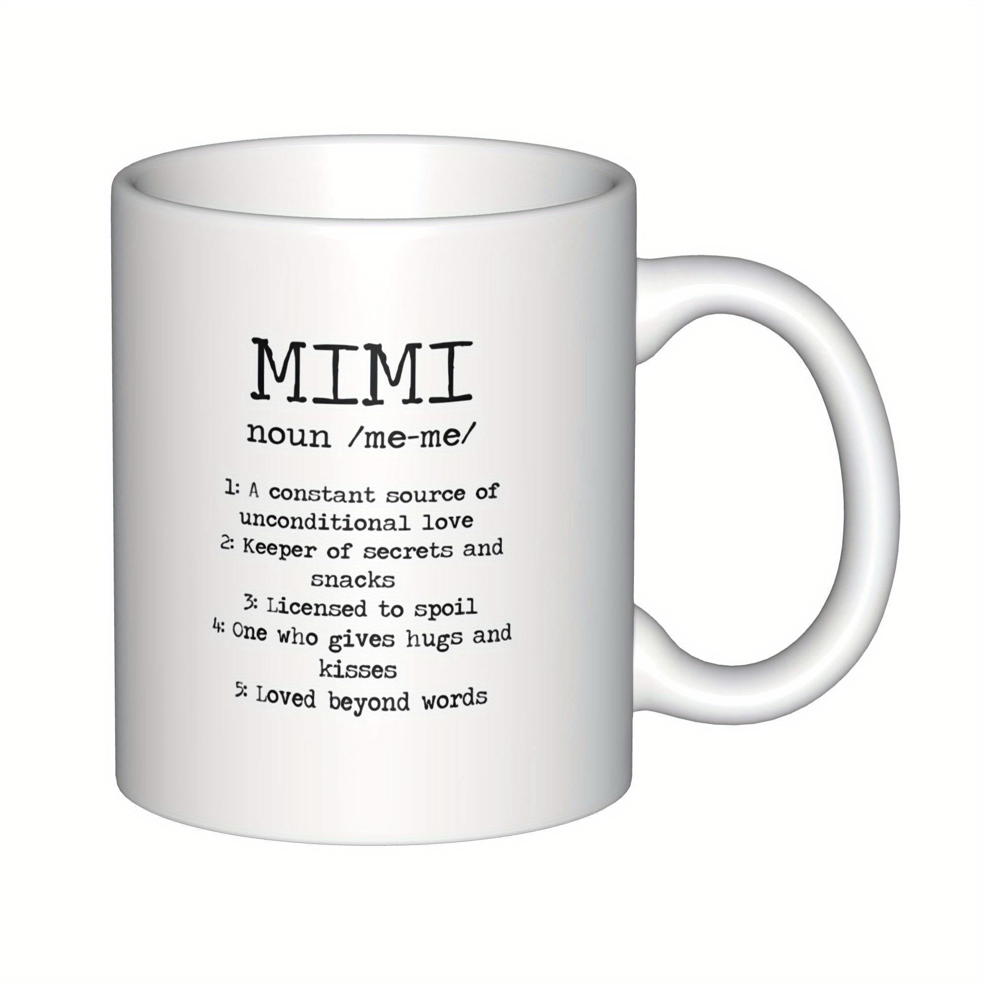 Tailorly White Ceramic 11 oz Mug - Mimi Minimalist White Ceramic Vessel Featuring Typed Dictionary Definition Mug