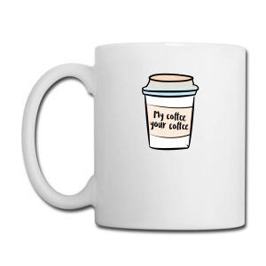 Tailorly White Ceramic 11 oz Mug - My Coffee Your Coffee Simple Hand Drawn Disposable Paper Cup With A Protective Lid And Handwritten Script Coffee Cup