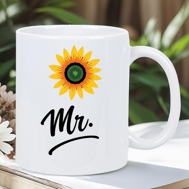 Tailorly White Ceramic 11 oz Mug - Mr. Vibrant Yellow Petals Blooming Brightly Under Gentle Summer Sunlight Rays Elegant Sunflower