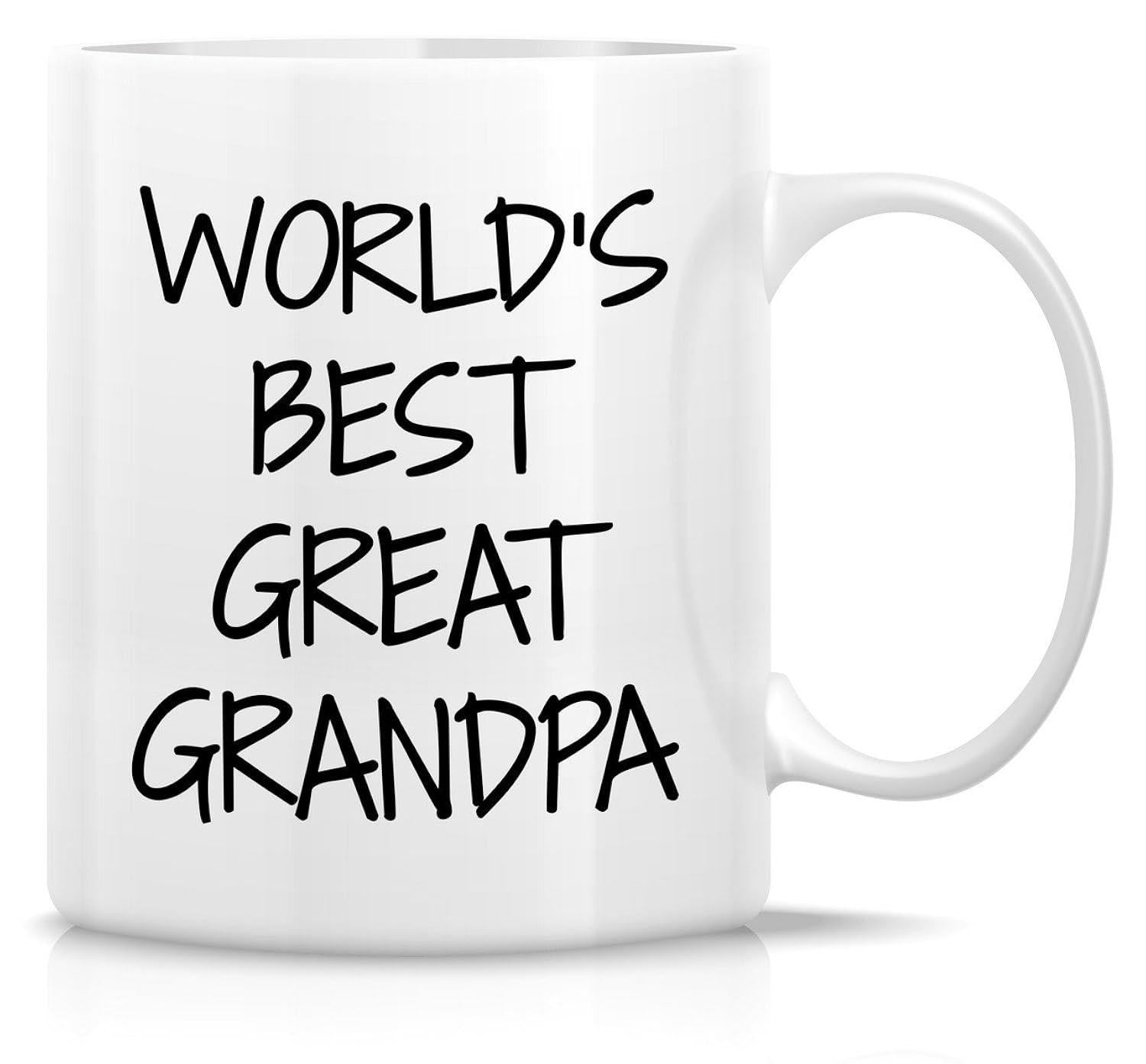 Tailorly White Ceramic 11 oz Mug - Worlds Best Great Grandpa Clean Featuring Bold Handwritten Lettering Minimalist Mug