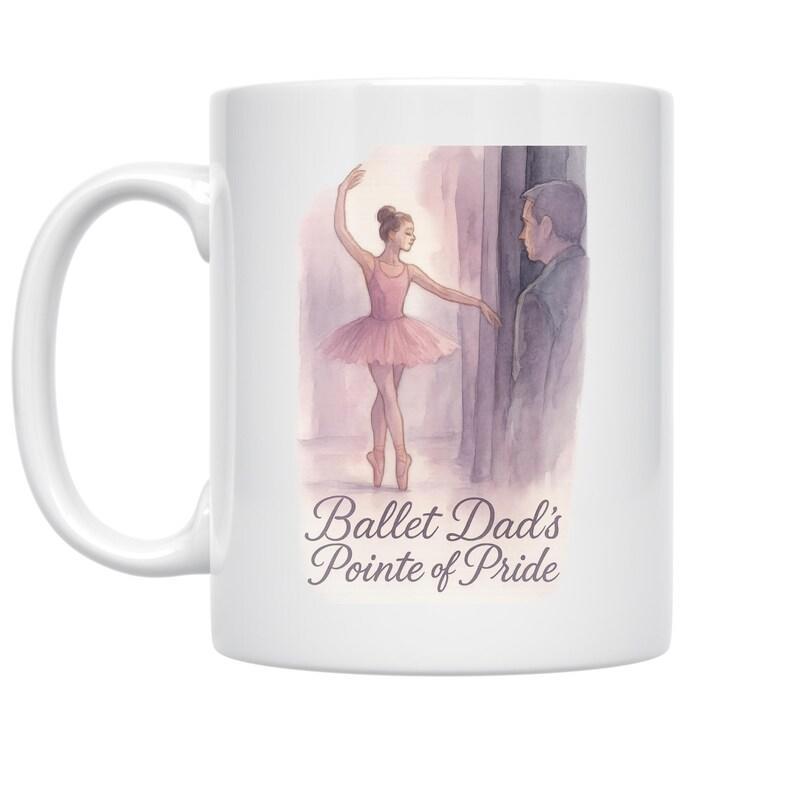 Tailorly White Ceramic 11 oz Mug - Ballet Dads Pointe Of Pride Graceful Young Girl Dancing In Pink Tutu On A Softly Lit Stage Ballerina