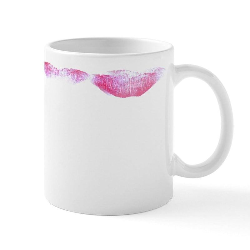 Tailorly White Ceramic 11 oz Mug - Soft Vibrant Pink Watercolor Stroke Floating Across Pure White Ceramic Splash