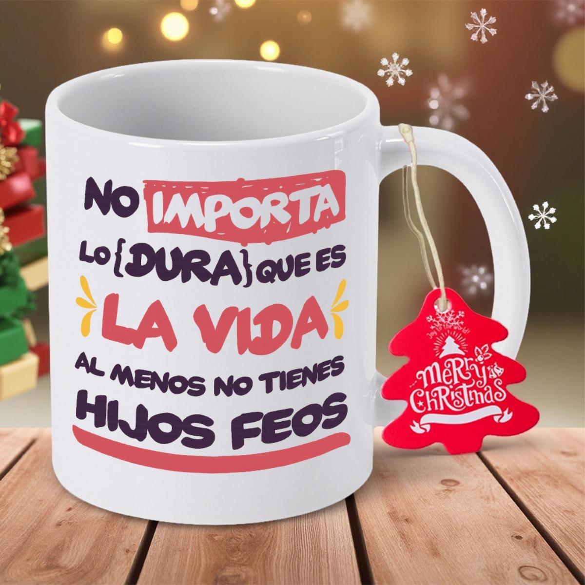 Tailorly White Ceramic 11 oz Mug - Merry Christmas Festive Holiday Atmosphere With Bold Typography On A Classic