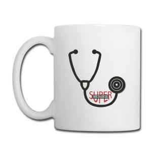 Tailorly White Ceramic 11 oz Mug - Super Nurse Professional Medical Device Designed For Dedicated Healthcare Heroes Stethoscope