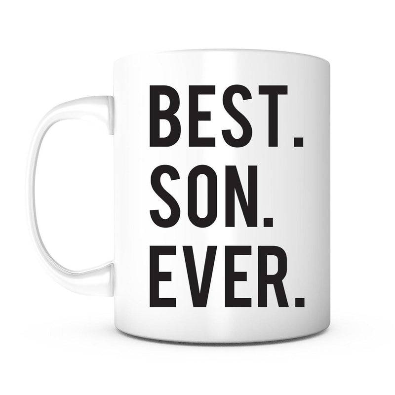 Tailorly White Ceramic 11 oz Mug - Best Son Ever Bold Black Minimalist Typography Centered On Clean White Sign