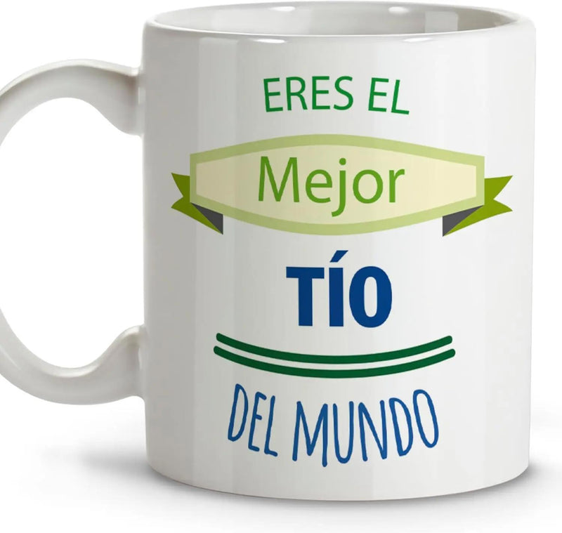Tailorly White Ceramic 11 oz Mug - Green Ribbon Banner And Stylish Text Among Simple Decorative Lines Mug