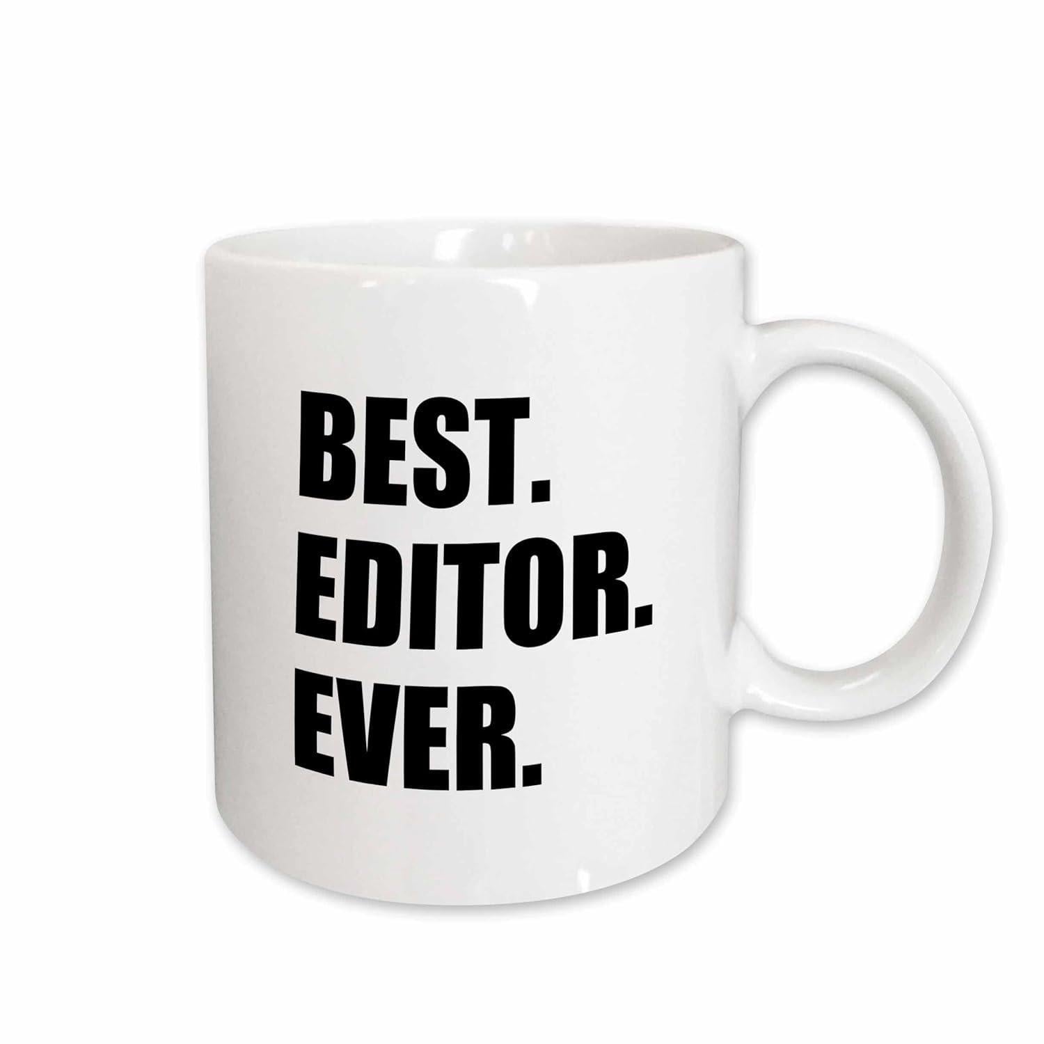 Tailorly White Ceramic 11 oz Mug - Best Editor Ever Minimalist White Ceramic Drinkware Featuring A Smooth Finish And C Shaped Handle Mug