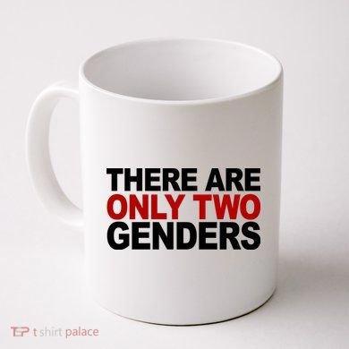 Tailorly White Ceramic 11 oz Mug - There Are Only Two Genders Minimalist Bold Typography Printed On A Clean