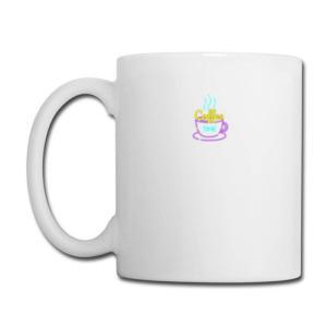 Tailorly White Ceramic 11 oz Mug - Coffee Minimalist Cartoon Illustration Of Steaming Hot Purple Ceramic Coffee Cup