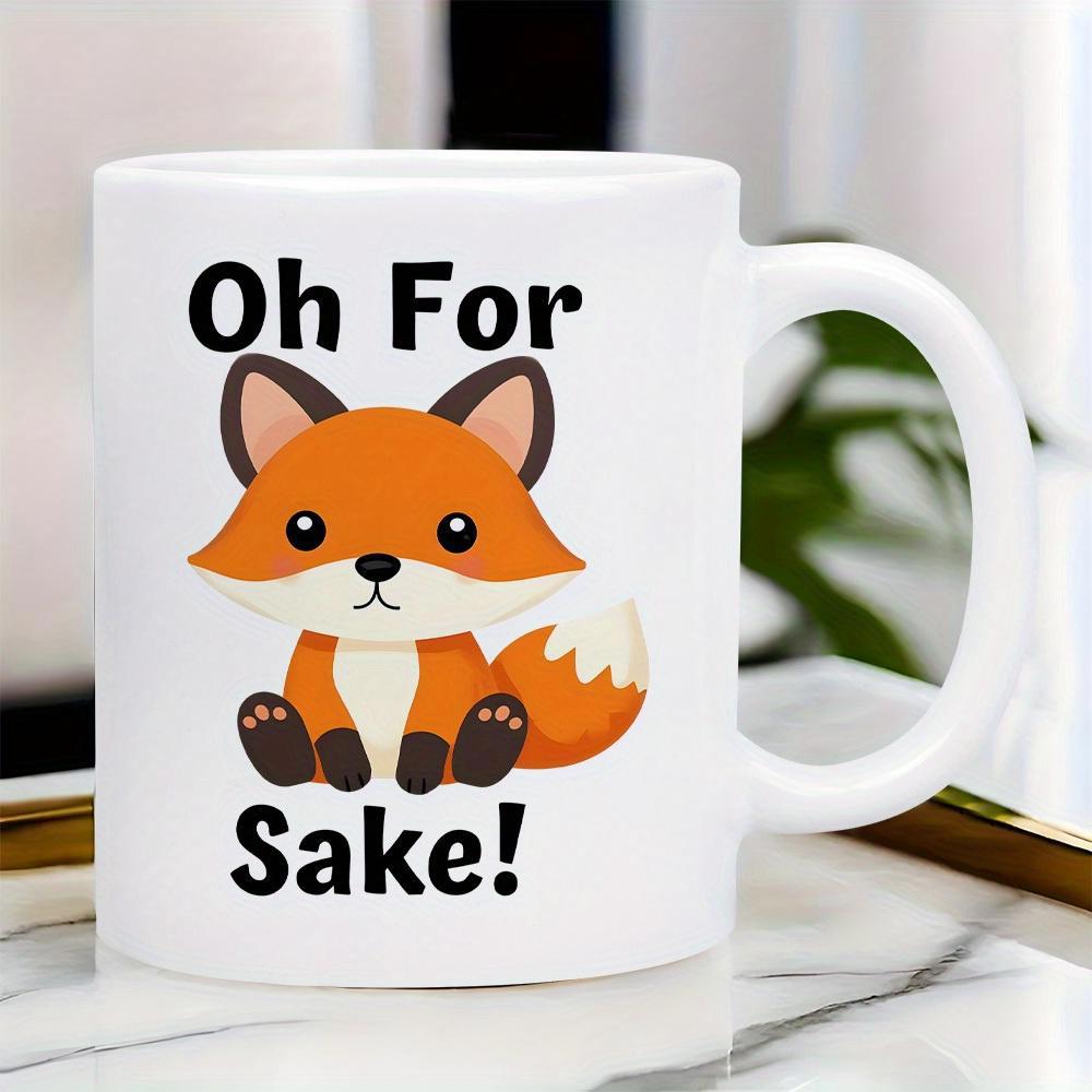 Tailorly White Ceramic 11 oz Mug - Oh For Sake Adorable Orange Forest Animal Sitting Peacefully On Pure White Background Fox