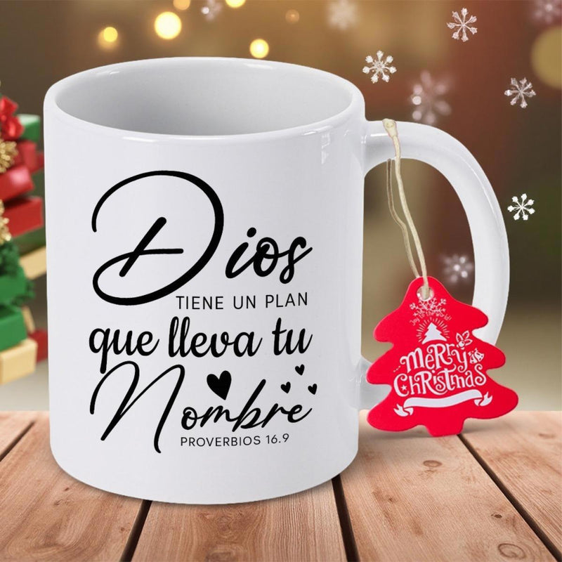 Tailorly White Ceramic 11 oz Mug - Merry Christmas Elegant With Script Text And Tiny Black Hearts Mug