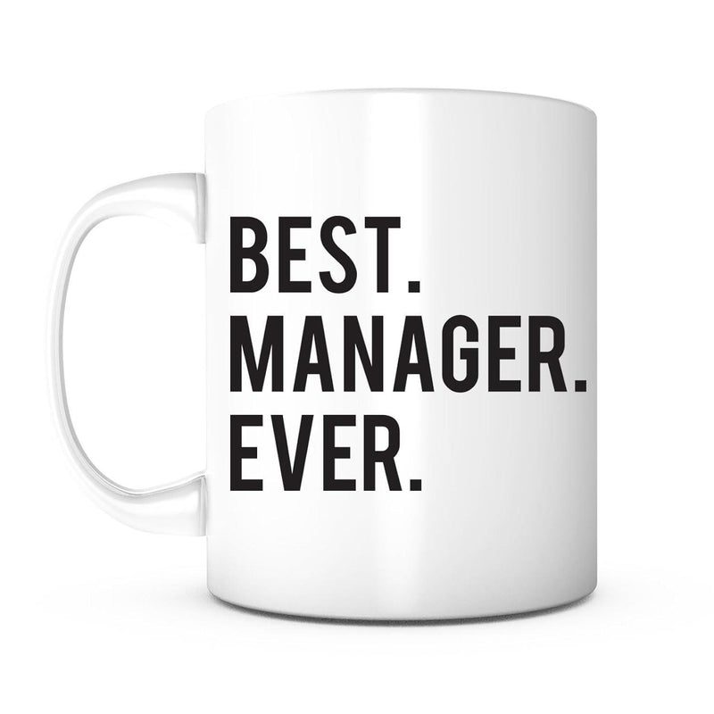 Tailorly White Ceramic 11 oz Mug - Best Manager Ever Classic Ceramic Cylinder With Solid White Minimalist Handle Design Mug