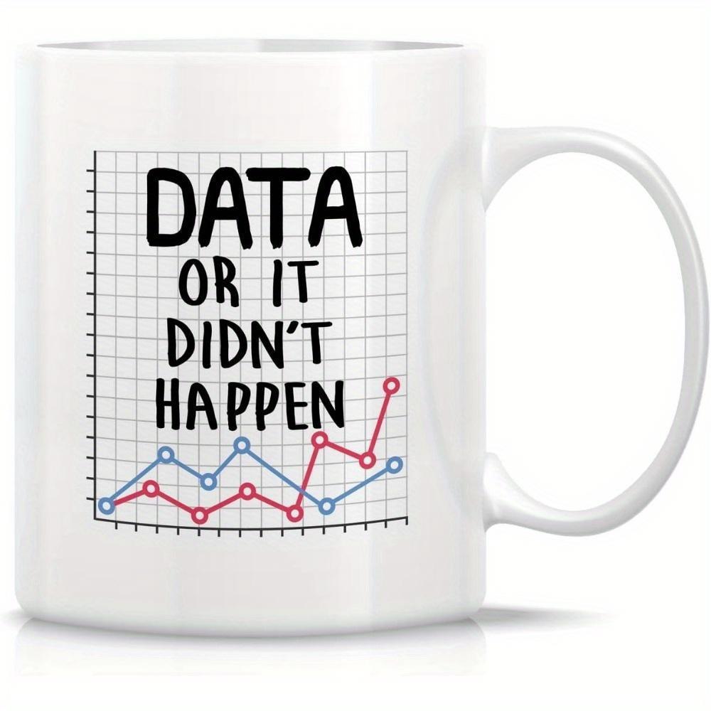 Tailorly White Ceramic 11 oz Mug - Data Or It Didn't Happen Professional Mathematical Grid Featuring Red And Blue Analytical Statistic Lines Mug