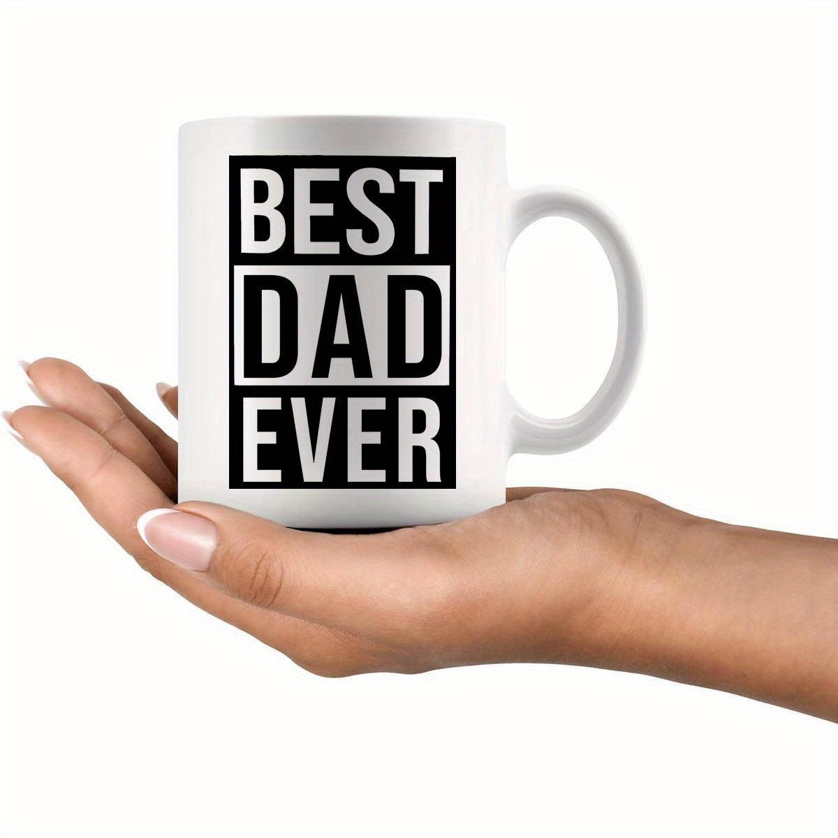 Tailorly White Ceramic 11 oz Mug - Best Dad Ever Bold Black And White Geometric Blocks Featuring Modern Sans Serif Typography Mug